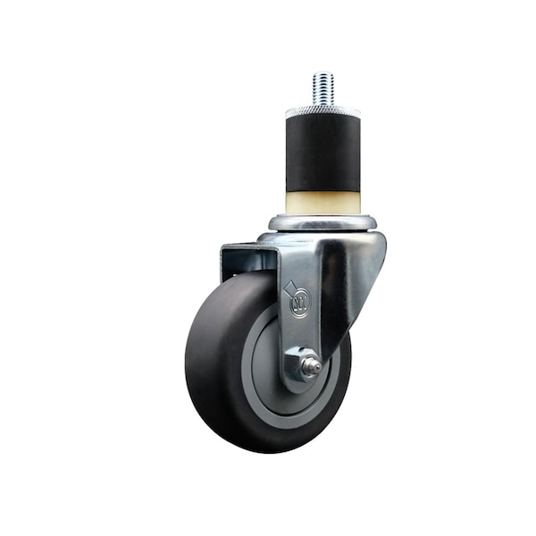 3.5'' SS Thermoplastic Rubber Wheel Swivel 1-7/8'' Expanding Stem Caster